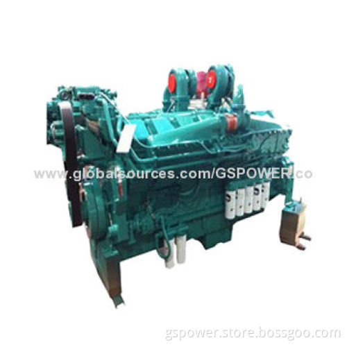 4-cycle, vee, 16-cylinder, turbocharged marine engine for genset
